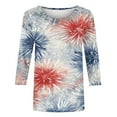 thumbnail image 5 of Cavosen Red White and Blue Shirts for Women Petite 4th of July 3/4 Sleeve Round Neck Tops USA Star Striped Print T Shirts Lady XL Red White and Blue Casual Tops Patriotic Tunic Tees Patriotic Clothes, 5 of 5