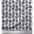 thumbnail image 1 of Soimoi Modal Satin Fabric Leaves & Floral Block Print Sewing Fabric Yard 42 Inch Wide, 1 of 4