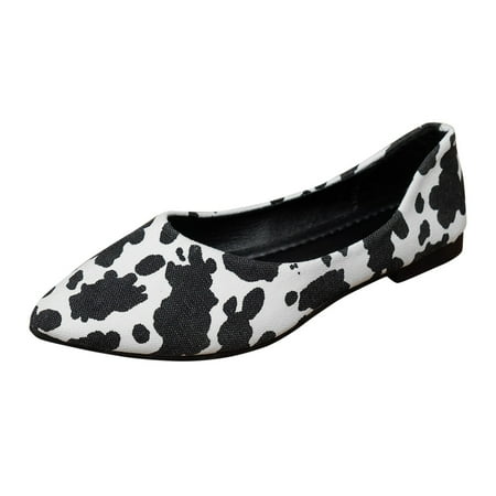 QYZEU Business Flats for Women Womens Slingback Sandals Women s Fashion Pointed Flat Casual Shoes Suede Shallow Mouth Slip On Cow Single Shoes for Women Black 39