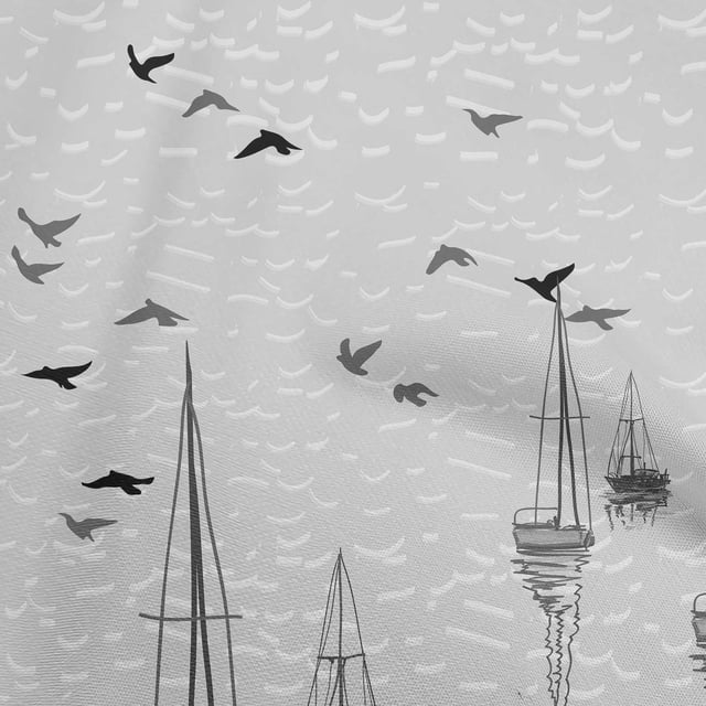 oneOone Georgette Viscose Gray Fabric Tropical Bach Sewing Craft Projects Fabric Prints By Yard 42 Inch Wide