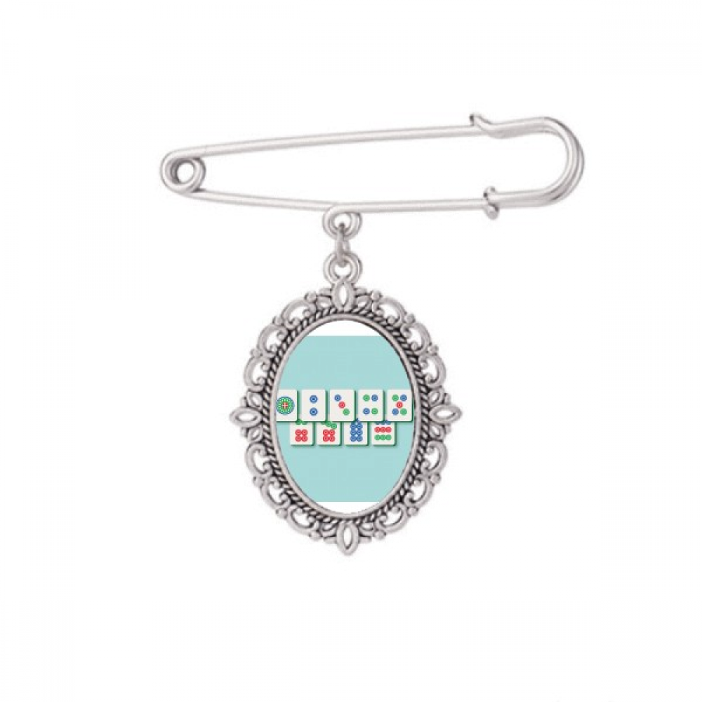 Mahjong Straight Flush Digital Package Brooch Pin Dress Shirt Shawl