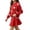 Red, variant on Lovzfmll Girl's Knit Set, Long Sleeve Top & A-Line Skirt, Casual Wear for Toddler, 2-3 Years