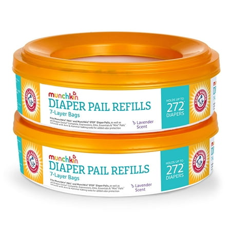 UPC: 0735282159077 | Munchkin Arm & Hammer Diaper Pail Refill Rings  544 Count  2 Pack (272 Count Each)