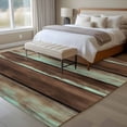 thumbnail image 4 of 8'x10' Area Rugs, Brown Teal Wooden Indoor Outdoor Area Rug for Living Room Bedroom, Vintage Farmhouse Retro Art Washable Bathroom Rugs Kitchen Floor Carpet Mats Home Decor Aesthetic, 4 of 8