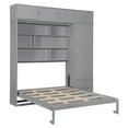 thumbnail image 5 of Queen Size Murphy Bed Wall Bed with Wardrobe and Bookshelves, Multi-Functional Murphy Cabinet Bed, Queen Foldable Platform Bed for Office Guest Room, Gray, 5 of 9