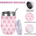 thumbnail image 3 of Pink Bow Stainless Steel Wine Tumbler with Straw and Lid 12 oz Bow Tie Coffee Mug Cute Pink Insulated Wine Tumbler for Hot and Cold Drinks Home Outdoor Office Supplies, 3 of 6