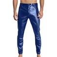 thumbnail image 1 of Men's PU Leather Solid Color Trousers - Sports Casual Pants for All Seasons, 1 of 3