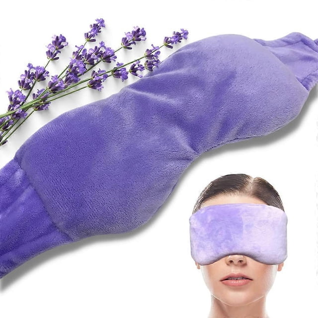 Compresa tibia para ojos - Calor húmedo activado en microondas con lavanda natural y linaza