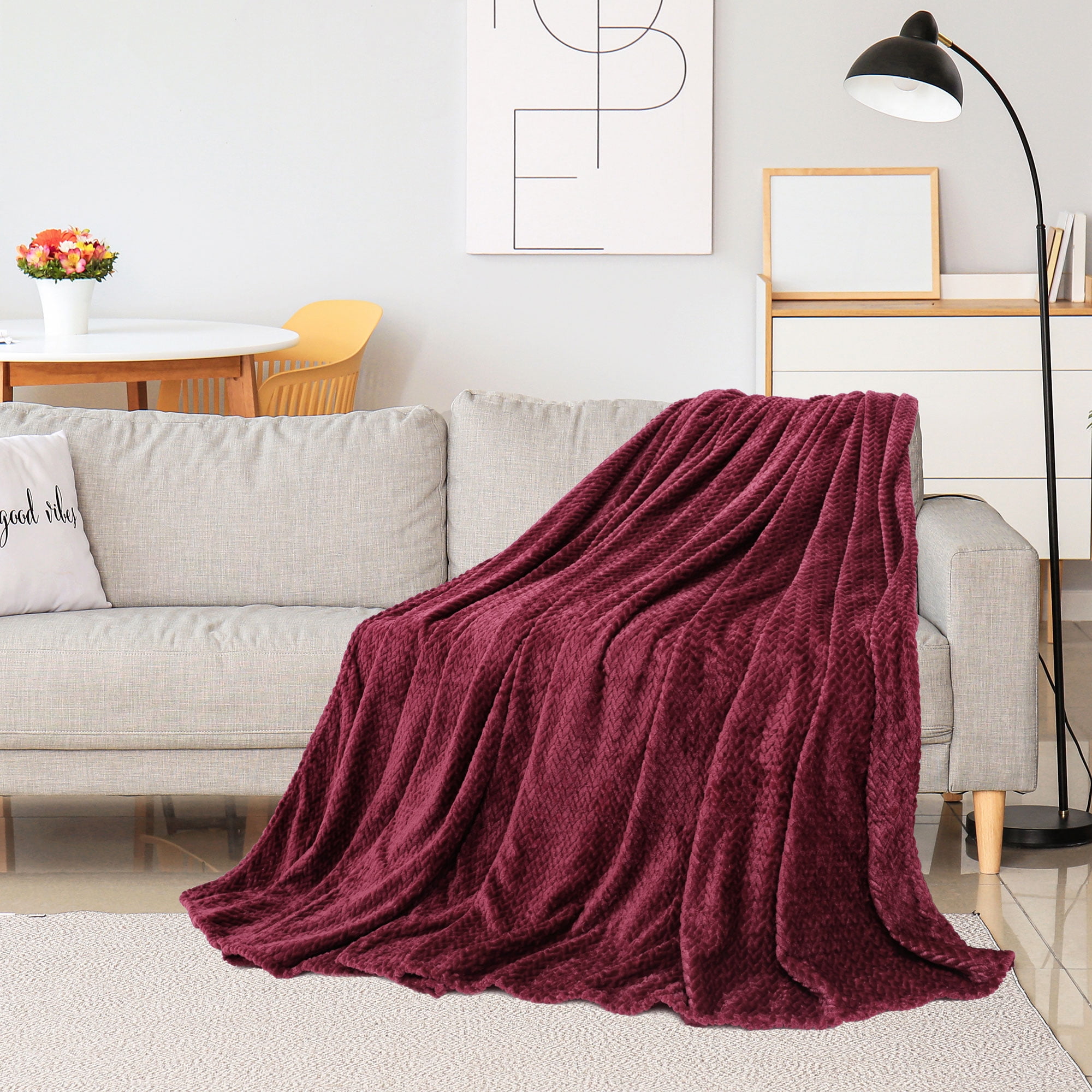 Unique Bargains Soft Flannel Fleece Sofa Throw Blanket, 59