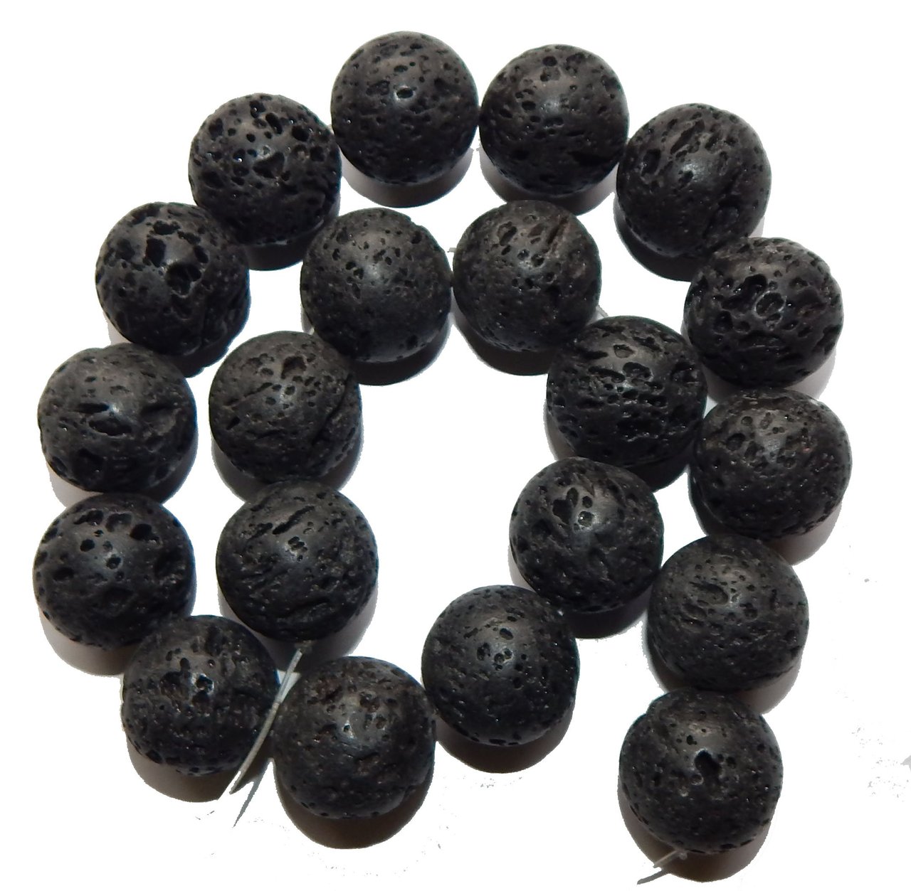 14mm Volcanic Lava Rock Natural Round, Loose Beads, 40cm 15 inch Stone