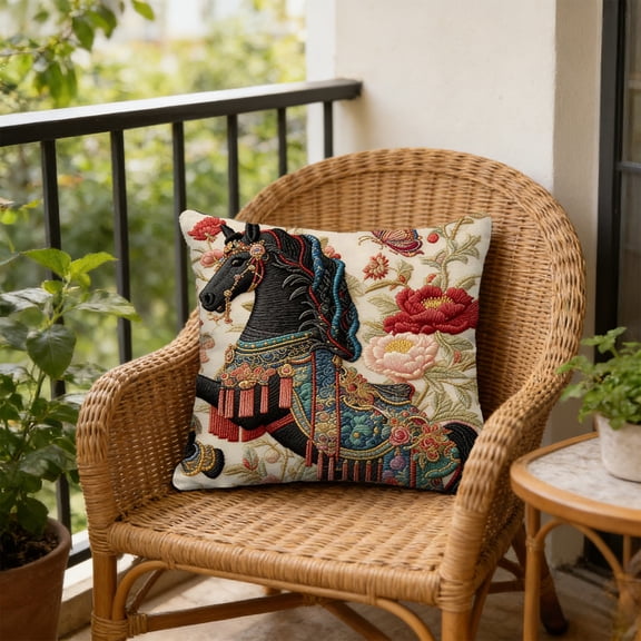 Tuvgenk Throw Pillow Covers Comfort 18x18 in Horse Couch Cushion Covers Durable Animals Decorative Body Pillow Cover with Zipper