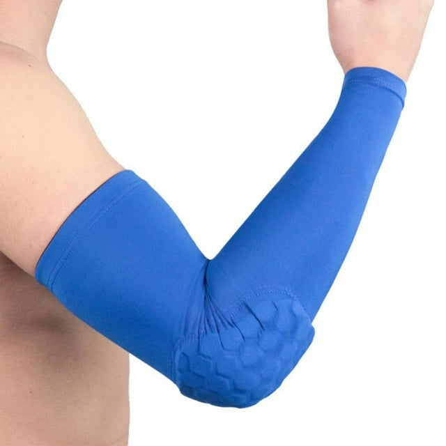 LEEYNEER Padded Sleeve Compression Sleeve w/ Elbow Pad for Football Volleyball Baseball Protection Youth & Adult Sizes Sold as Single Unit (1 Sleeve)
