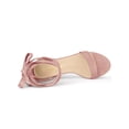 thumbnail image 4 of BLISSFUL STEP Style Sandales Habillées à Talon Bloc à Bout Ouvert à Lacets pour Femme Rose Poussière 8,5, 4 of 7