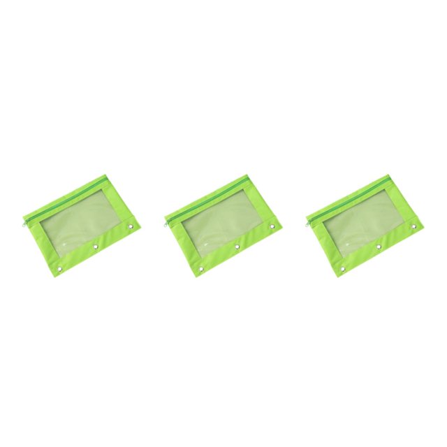 Youkk Durable Zippered Pouch For Storing And Carrying Important Files Stylish Folders Fluorescent Green 3Set