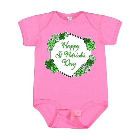 Inktastic Happy St. Patrick's Day Clovers Boys or Girls Baby Bodysuit