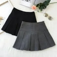 thumbnail image 3 of Fashion A Line Women Pleated Skirt High Waist Zipper Grey Student Mini Skirt JK Summer New 2025 Black Ladies Suit Skirt, 3 of 9