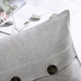 thumbnail image 3 of Phantoscope Farmhouse Series Triple Button Decorative Throw Pillow, 20" x 20", Light Grey, 2 Pack, 3 of 5