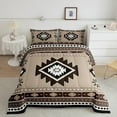 thumbnail image 2 of jejeloiu Vintage Aztec Rhombus Full Size Comforter Sets,Boho Tribal Geometric Bedding Comforter Set,Brown White Black Bedding Sets For Kids,Luxury Bedroom Decor Reversible,3-Piece, 2 of 8
