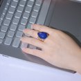 thumbnail image 5 of Genuine Lapis Lazuli Ring, Crystal Ring for Women, Gemstone Jewelry for Birthday/Anniversary Gift, Drop-Shaped Stone Gold Ring, 5 of 6