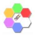 thumbnail image 2 of Paquete de 6 luces de pared hexagonales modulares sensibles al tacto, luces de noche LED de montaje geométrico creativo, adecuadas para salas de estar, dormitorios, amantes del bricolaje,, 2 of 8