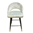 thumbnail image 1 of Luxurious Akira Velvet Counter Stool in Grey, 1 of 2