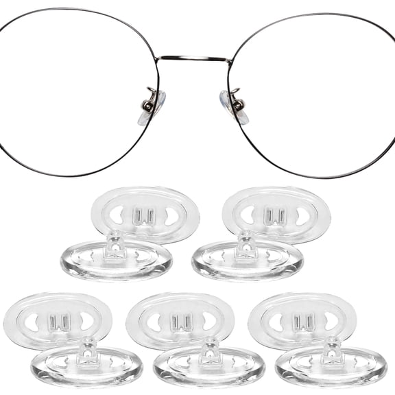 HBMYN 5 Pairs Eyeglass Nose Pads,Oval Nose Pads for Glasses,Puch-On Nosepads,Anti-Slip Silicone Nose Pads for Eyeglasses