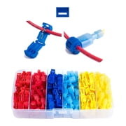T Tap Wire Connectors Kit, Electrical Connectors with Spade Terminals & Quick Splice Wire Taps, 120 PCS 22-10 AWG