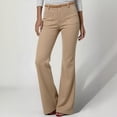 thumbnail image 2 of GJSYRH Women's Wide Leg Jeans High Waisted Stretchy Straight Leg Jeans Trendy Seamed Front Loose Denim Pants Khaki L, 2 of 4