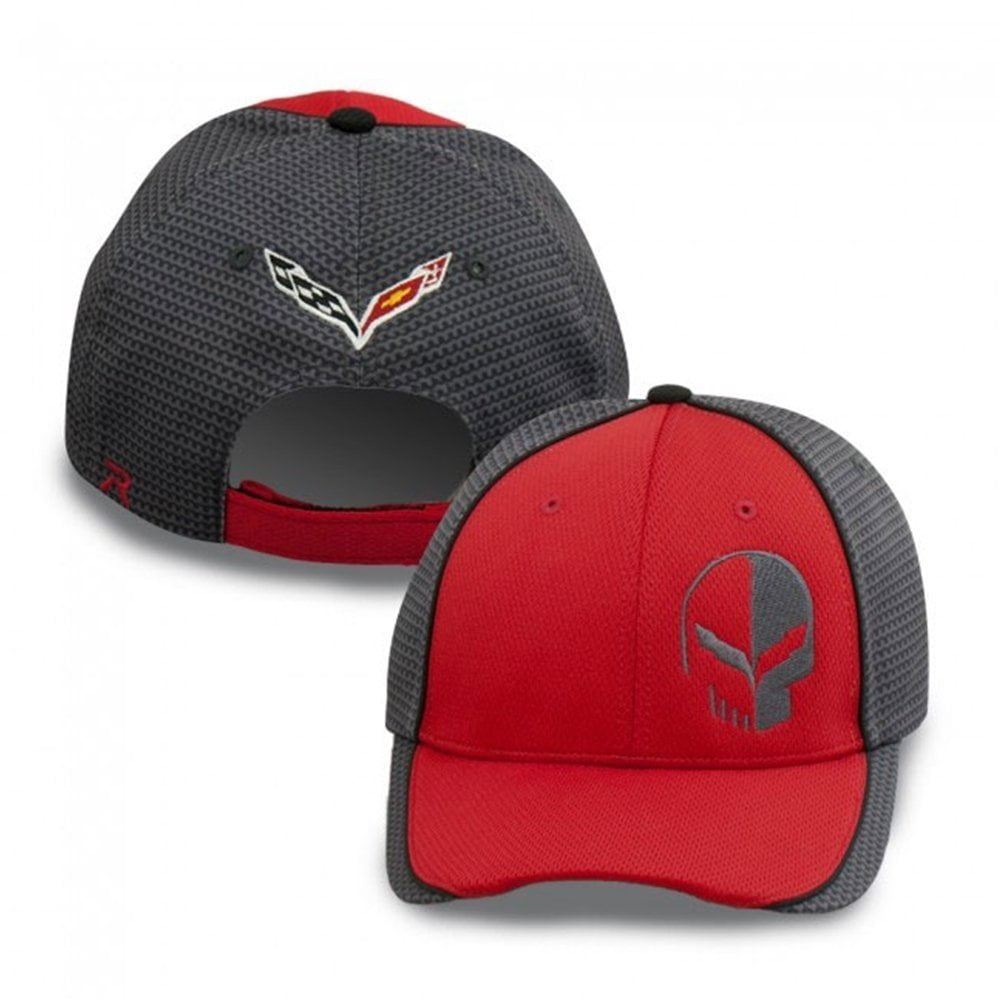 C7 Corvette Racing Jake Skull Red/Carbon Fiber Hat/Cap