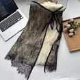 thumbnail image 2 of vlrwzc Women's Floral Lace High Waisted A Line Ruffle Skirt Casual Loose Maxi Skirts Mesh Tie Up Maxi Skirt Summer Y2K Sexy Beach Cover-up, 2 of 7