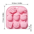 thumbnail image 3 of JuDWoC Fruit Series Silicone Mold 8 Cavity Tropical Motif Pastry Pan 6.88 Inch Food Grade Non Stick Chocolate Casting Form Reusable Detailed Crafting Tray for Soap Candy Jelly Tart, 3 of 9