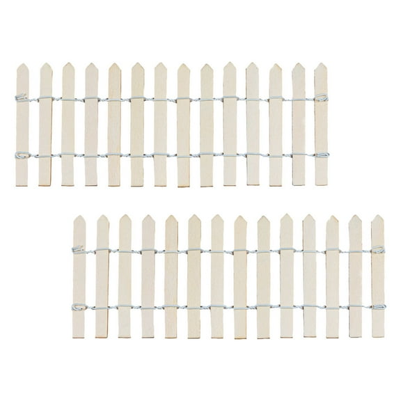 SOPOTUTU 2Pcs Small Wood Picket Fence with Easy Installation for Garden and Home Decor