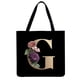 thumbnail image 2 of Alfabeto Flores Impreso Hombro Bolso De Compras Casual Bolso De Mano Grande G Likrtyny Arte Deco, 2 of 4