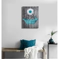 thumbnail image 4 of Bathroom Wall Art Daisy Canvas Pictures Modern Flower Bathtub Artwork Rustic Wood Board Background Contemporary Wall Art Decor Bedroom Living Room Office Home Framed Ready to Hang Blue 12" x 16", 4 of 5
