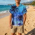 thumbnail image 2 of IWRICH Men's Hawaiian Plus Size Shirt Funky Beach Printed Tropical Beach Shirt Casual Button down Short Sleeve Floral Shirts Tops 05-Sky Blue XL, 2 of 4