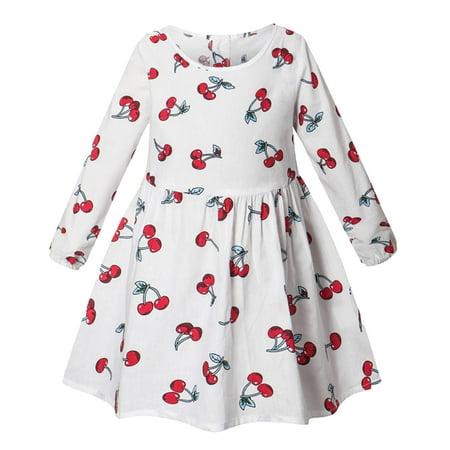 

Dadaria Toddler Girl Fall Outfits 1-8Y Toddler Kids Baby Girls Floral Print Casual A-Line Twirly Dress Party Princess White 90 Toddler
