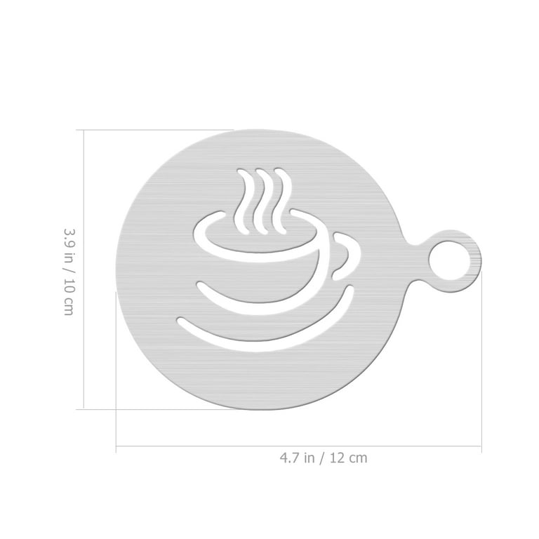 Frcolor 2Pcs Creative Coffee Stencils Latte Art Stencils Powdered Sugar  Sieve Template 