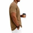 thumbnail image 4 of Jalioing Mens Summer Tops Classic Casual Short Sleeve Crew Neck Basic T Shirt Dressy Fashion Solid Color Texture Tee, 4 of 9