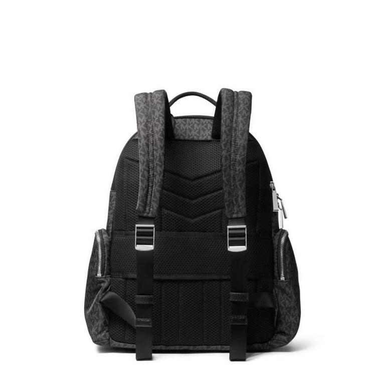 Michael Kors Womens Prescott Black Signature Logo Large Backpack