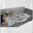 thumbnail image 6 of Beach Saying Soft Flannel Fleece Throw Blanket, Lettering of Breathe in the Ocean Text with Ocean Elements, Cozy Plush for Indoor and Outdoor Use, 60" x 80", Teal and Vermilion, by Ambesonne, 6 of 6