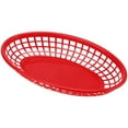 SEUNMUK 60 Pack Red Plastic Fast Food Serving Baskets, 9x5.5x1.6 Inch
