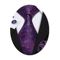 thumbnail image 1 of Juego de corbatas Barry.Wang de seda con diseño de cachemir, 150 cm, color morado, 1 of 8