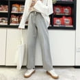 thumbnail image 4 of Pantalones deportivos Mujer Casual Suelto Cintura alta Pierna ancha Pantalón largo, Gris, L Inevent AP001468-02B, 4 of 7