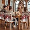 thumbnail image 5 of Winter Snowman Chair Covers Set of 1 Christmas Tree Leaves Elk Flower Red Black Plaid Chair Back Covers Stretch Removable Washable Slipcovers Protector for Dining Room Kitchen Party Decor, 5 of 5