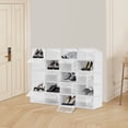 thumbnail image 2 of 20 Pack Shoe Box Side Open, Clamshell Shoe Storage Container, Clear Shoe Boxes Stackable, Plastic Stackable Shoe Storage Organizer Shoe Container Sneaker Box for Men Women Shoes, 2 of 12