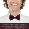 thumbnail image 5 of Classic Pre-Tied Bow Tie Set Formal Pocket Square Solid Hanky Tuxedo with Handkerchief set, by Bow Tie House (Medium, Burgundy), 5 of 5