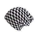 thumbnail image 3 of Mujeres Hombres Sombreros De Invierno Estampado De Vaca A Cuadros Patrón De Cuadros Gorro De Punto Suave Cálido Slouchy Skull Ski Cap, 3 of 5
