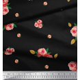 thumbnail image 3 of Soimoi Tissu en Velours Imprimé Feuilles & Roses au Mètre 58 Pouces de Large, 3 of 3