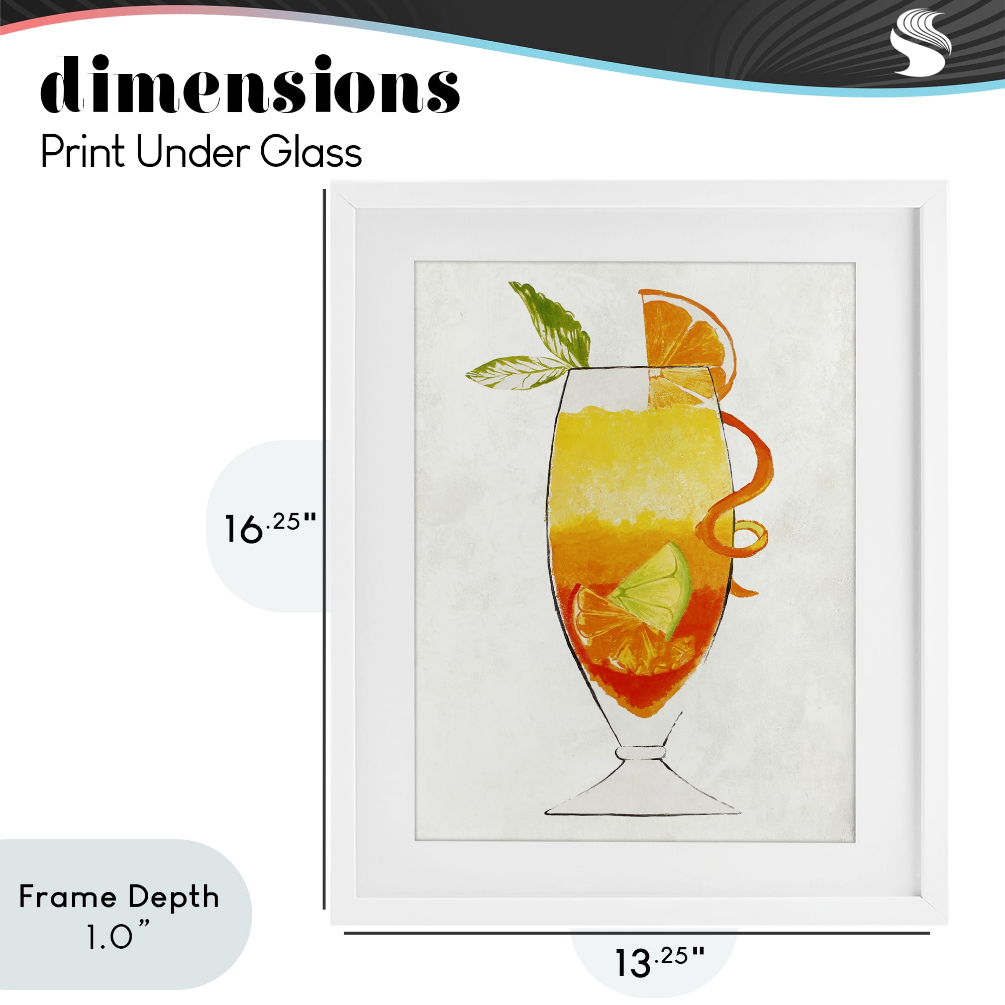 Stupell Industries Summer Cocktail Orange Fruit White Framed Print Under Glass, design by Lorenzo Collective