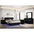 thumbnail image 2 of FOA Malva 5pc Black Wood Bedroom Set-Queen + 2 Nightstands + Dresser + Mirror, 2 of 8